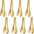 8 PCS Serving Tongs 9 Inch, Gold Tongs for Serving Food, Stainless Steel Tongs for Serving, Serving Utensils Cooking Clips for Buffet, Appetizer, Dessert, Parties