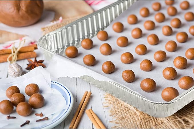 Aluminum Pans Half Size Cookie Sheet 100 Count Durable Nonstick Baking Sheets 17.75" x 12.75"