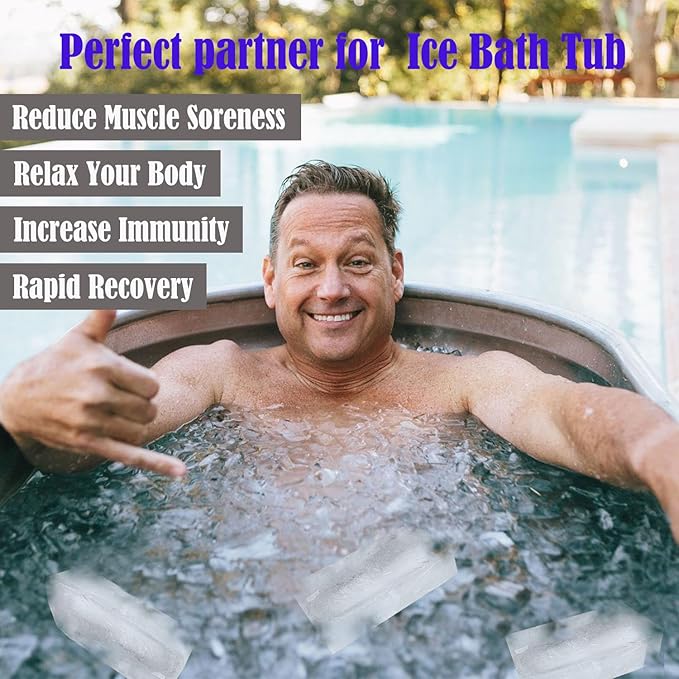 8Pcs Extra Large Ice Block Mold, Silicone Ice Block Molds for Ice Bath Tub, Big Ice Cube Molds for Ice Bath, Ice Maker for Cold Plunge or Coolers, Ice Tray Accessories for Ice Bath Chiller