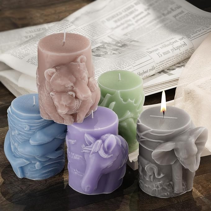 Dolphin Cylinder Animal Resin Casting Silicone Mold for Home Decor & Candle Making Wave Spiral Mold