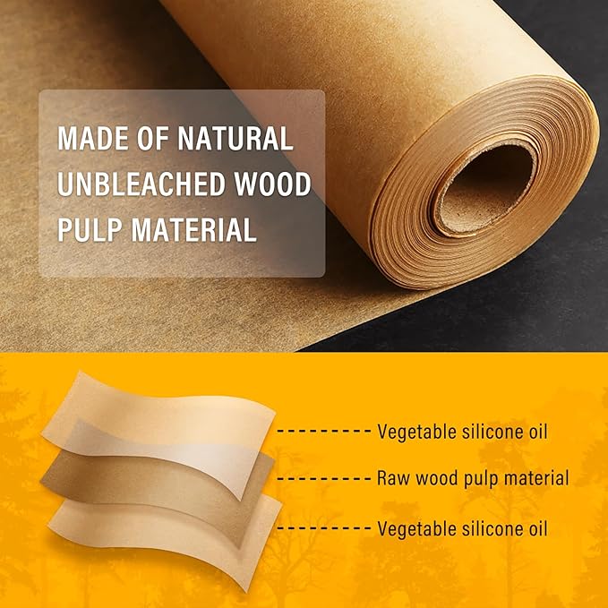 Parchment Paper Sheets for Baking 12-16 IN Precut Non-Stick Parchment Paper Unbleached Baking Sheet Paper for Air Fryer,Baking,Sandwich,Grilling,Steaming,Suitable For Bread Cake Cookies 50p