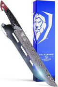 Dalstrong Slicing Knife - 11”- Scorpion Series Meat Slicing Knife Professional- Exclusive Japanese V12 Ultra™ Steel - Black Damascus - Black & Red Honeycomb Resin Handle- Brisket Slicer with Sheath