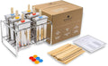 Ecozoi Stainless Steel Popsicle Molds and Rack - 6 Square Ice Pop Makers + 30 Reusable Bamboo Sticks + 12 Silicone Seals + 1 Cleaning Brush +1 Rack