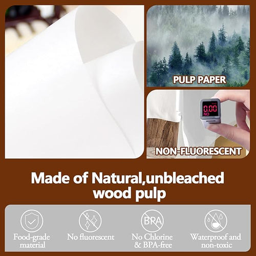 300PCS Thickened Precut Parchment Paper Sheets, 6×6 In Non-Toxic Burger Paper Sheet，Heavy Duty Burger Patty Paper for Baking, Grilling, Seperating Patty, Comes in Convenient Packaging, White