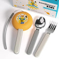 Bentoheaven Kids Travel Utensils with Case, Food-Grade Stainless Steel & BPA-Free Plastic, Travel Cutlery Set, Dishwasher Safe Fork, Spoon & Case, Reusable Flatware, Silverware for Kids (Octopus)