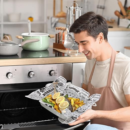 1400 Pcs 12 x 12 Inch Deli Wax Paper Sheets Grease Resistant Tray Basket Liners Newsprint Paper Water and Grease Proof Sandwich Wrapping Square Hot Dog Wrappers for Food Baking (White)