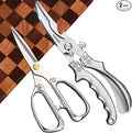 2 Pack Kitchen Shears,Heavy Duty Stainless Steel All-Purpose Poultry Meat Scissors for Cooking-Dishwasher Safe
