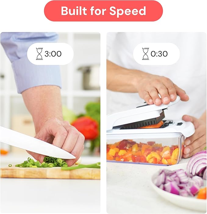 Fullstar The Original Pro Chopper - Vegetable Chopper and Spiralizer, Food Chopper with Container, Fruit Slicer, Kitchen Gadgets & Accessories, Home Essentials (8 in 1, Black)