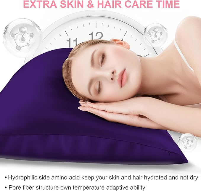 Mulberry Silk Pillow Cases 2 Pack Queen Size 20x30 Inches with Hidden Zipper, Ultra Smooth and Soft Breathable Cooling Silk Satin Pillowcase Set of 2, Better for Hair and Skin, Gifts for Women Men