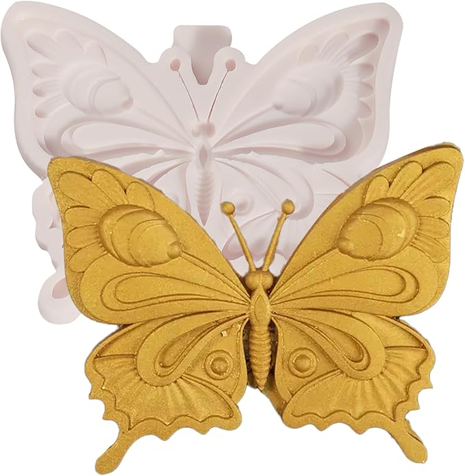 1 Pcs Exquisite Butterfly Fondant Moldfor Cake Decoration, Butterfly Chocolate Silicone Mold Surface Non-Stick Easy to Demould, for Baking Candy Flower Paste Dough Clay Projects Resin Pendants