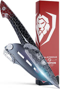 Dalstrong Paring Knife - 4”- Scorpion Series - Exclusive Japanese V12 Ultra™ Steel - Black Damascus - Black & Red Honeycomb Resin Handle -Paring Knife with Cover