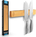 Zulay 11.75" Seamless Bamboo Wood Magnetic Knife Holder - Wooden Magnetic Knife Strip for Organizing your Kitchen - Elegant & Multifunctional Magnet Holder for Wall with Easy Installation