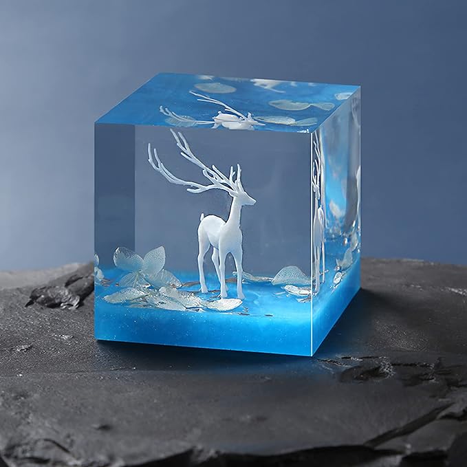Woohome 12 PCS Mini Elk & Mushroom Resin Casting Moulds, 3D Art Craft Supplies Epoxy Moulds for Jewelry Making