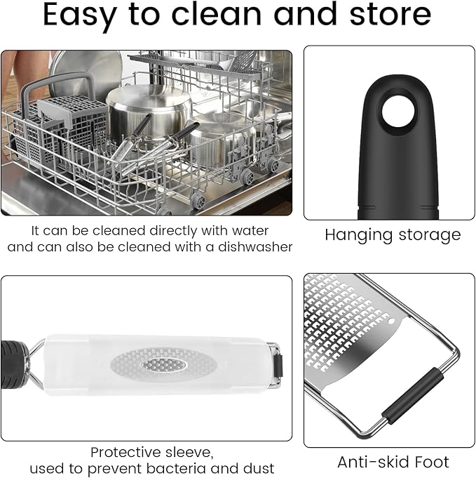 8Pcs Stainless Steel Grater for Different Food Grater with Non-Slip Handle for Vegetables Cheese Shredder and Lemon