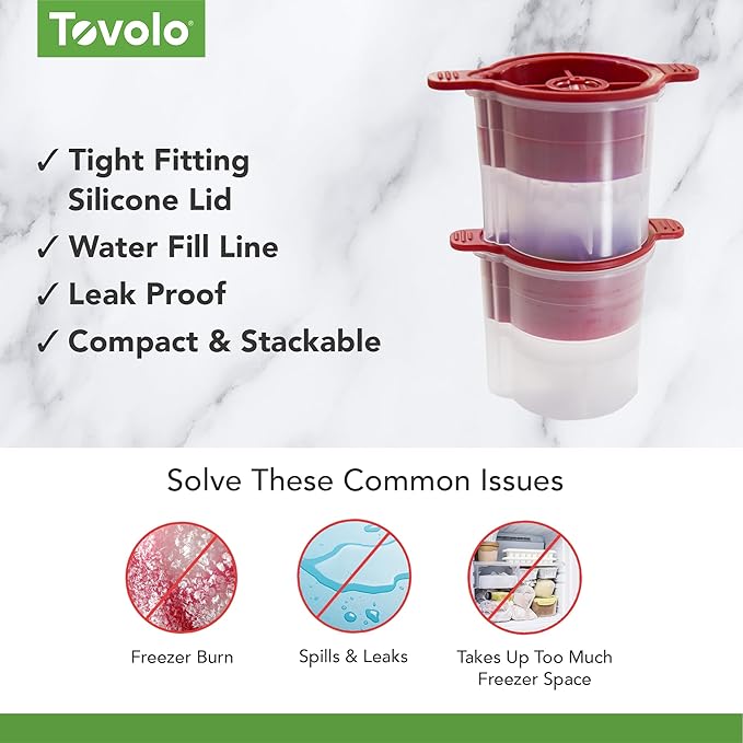 Tovolo Christmas Ornament Ice Molds, Odor and BPA Free - Dishwasher Safe, Set of 4, Ornament