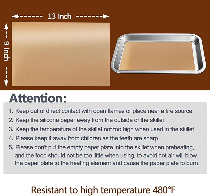 200PCS Thickened Precut Parchment Paper Sheets, 9×13 In Heavy Duty Non-Toxic & Unbleached Parchment Baking Paper for Baking, Grilling, Non-Stick & Comes in Convenient Packaging, Brown