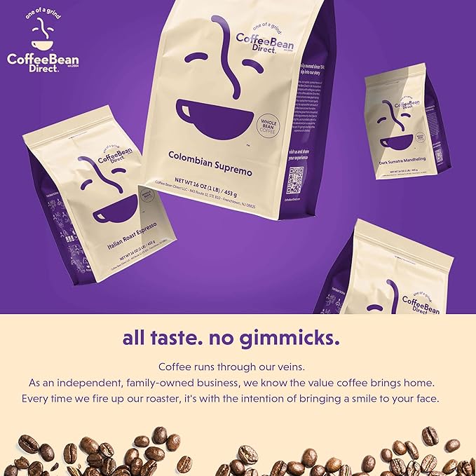 Coffee Bean Direct Six Bean Espresso, Whole Bean Coffee, Dark Roast, 2.5 Pound Bag (Pack of 1)