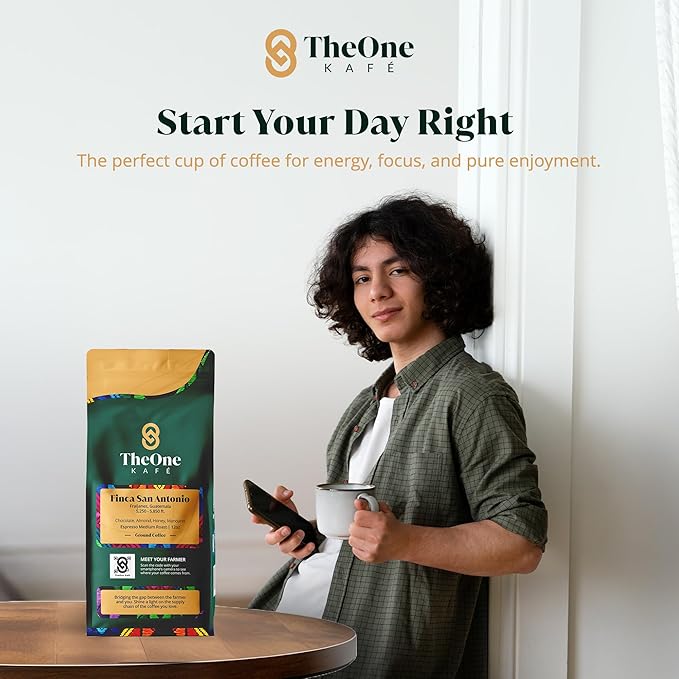 TheOne Kafé Guatemala Medium Roast Ground Coffee – Organic, Single Origin, Premium Specialty Coffee and Ethically Sourced – Fresh Roasted for Espresso, Drip, Pour Over – 12 oz (Pack of 2)