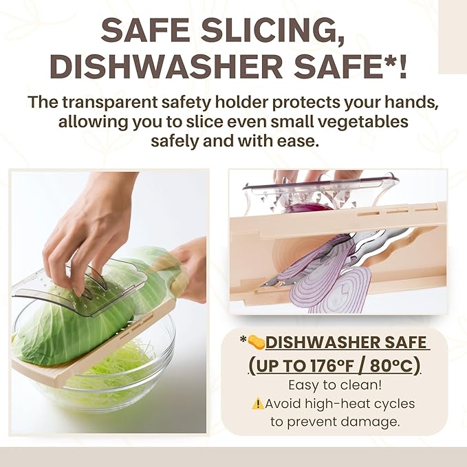 Arnest Japanese Mandoline Cabbage Slicer - 3-Speed Julienne Cutter with Safety Holder, Stainless Steel Blades, Easy-Clean, Vegetable Grater Cabbage Slicer, Made in Japan – Forest Originals