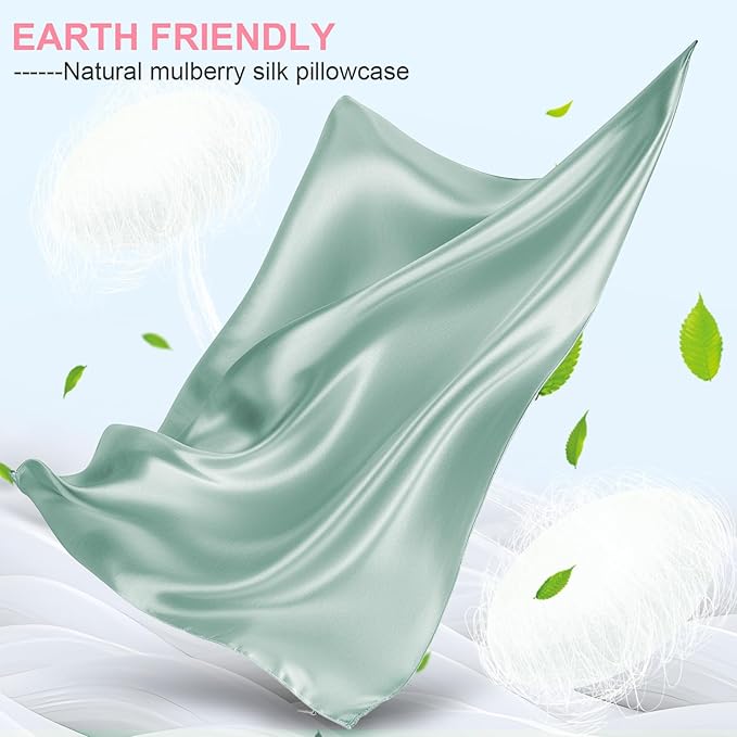 Mulberry Silk Pillow Cases 2 Pack Queen Size 20x30 Inches with Hidden Zipper, Ultra Smooth and Soft Breathable Cooling Silk Satin Pillowcase Set of 2, Better for Hair and Skin, Gifts for Women Men