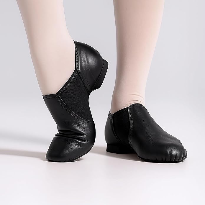 Stelle Jazz Shoes for Women Men Leather Upper Slip-on Dance Shoes Unisex