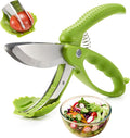 Salad Scissors with Double Blades, Lettuce Chopper for Chopped Salad, Green