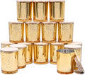 Thick Candle Jars for Making Candles 16 Pcs, 7 OZ Empty Jars with Wood Lids for Candle Making, Sample Container, Gold