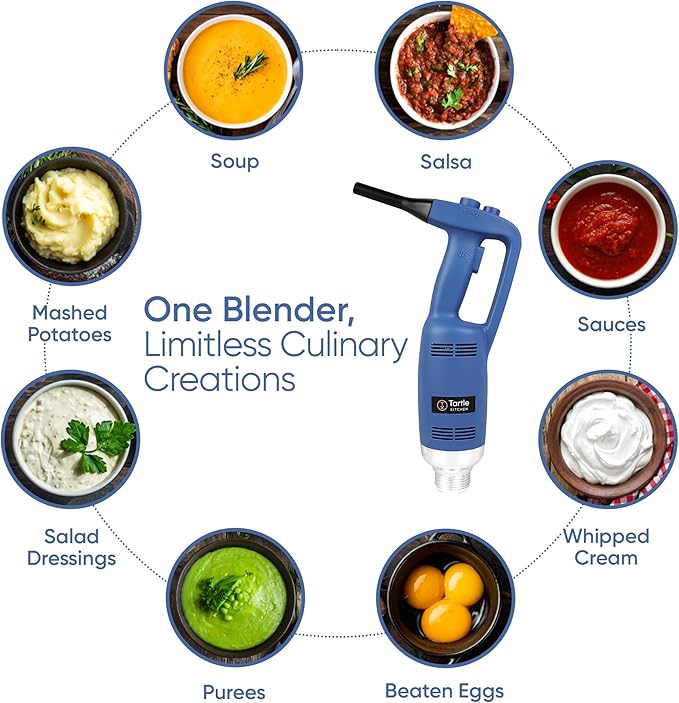 TK Commercial Immersion Blender, 500 Watt/.5 HP Variable Speed Motor, 16,000 RPM Heavy Duty with Performance Assurance - 16"
