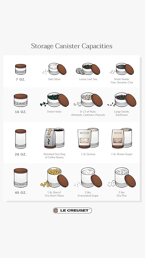 Le Creuset Signature Salt Cellar and Storage Canister with Wood Lid, 26 oz., Marseille