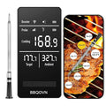 WiFi Sub-1g Wireless Meat Thermometer Unlimited Range, Check Temp Anywhere,7 NIST Certified Sensors with Ambient Temp Smart Digital Base,Monitor for BBQ, Grill,Oven, Smoker (1, Grey, Small)