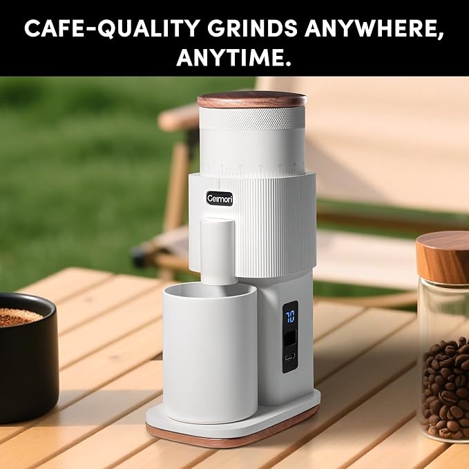 Burr Coffee Grinder,Wirsh Electric Single Dose Coffee Grinder Geimori GU38 with 38mm 6-Core Conical Burr,Stepless Adjustment for Drip,French Press,Cold Grind Settings from Fine to Coarse