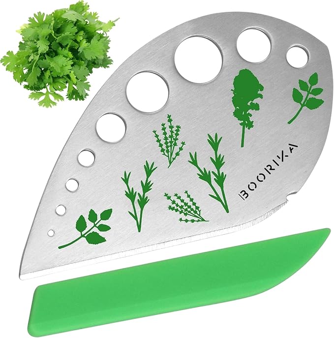 Herb Stripper – 9-Hole Stainless Steel Herb Peeler for Quick Leaf Stripping – Multi-Purpose Kale, Rosemary, and Basil Stripper with Cutting Edge – Durable & Easy to Clean Kitchen Gadget (2)