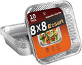 Aluminum Pans 8x8-10 Pack Disposable Foil Pans, Heavy Duty Aluminum Roasting Trays for Baking, Cooking, Heating, Storing, Prepping Food