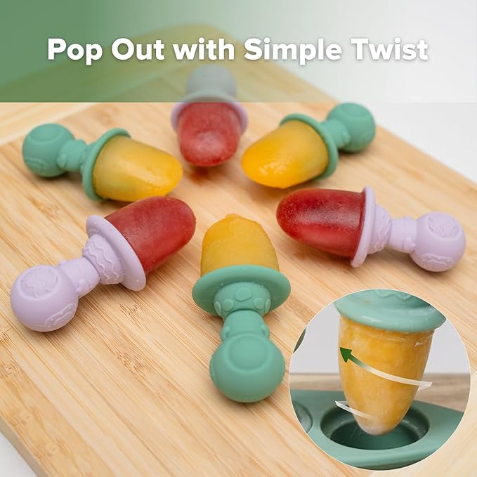 Haakaa Astronaut Ice Pop Mould Set – Mini Silicone Breastmilk Popsicle Molds with Sticks, Anti-Choking Design, Ideal for Baby Teething Relief, Frozen Breastmilk Treat Maker for Infant