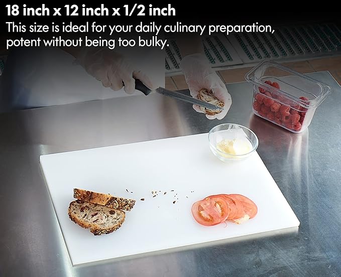 CURTA 2-Pack Green Cutting Boards for Kitchen, 18" x 12" x 0.5" Color Coded Plastic Chopping Board with Anti Slip Surface Dishwasher Safe