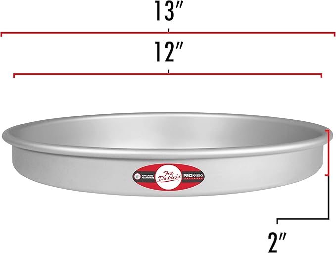 Fat Daddio's Anodized Aluminum Round Cake Pan, 12 x 2 Inch