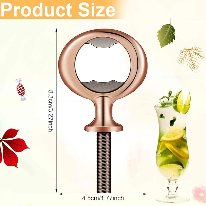 Metal Bottle Opener Kit Blank Bottle Opener Stainless Steel Open Inserts Hardware for Wedding Wine Party DIY Project Craft Wood Turning(Bronze,7 Pieces)