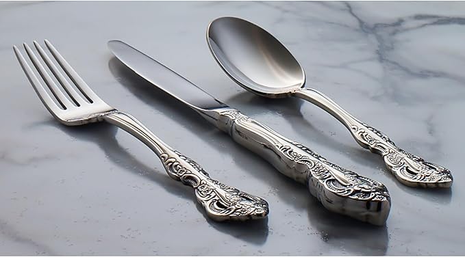 Oneida Michelangelo Fine Flatware Dinner Fork, Set of 4 , 18/10 Stainless Steel, Silverware Set, Dishwasher Safe