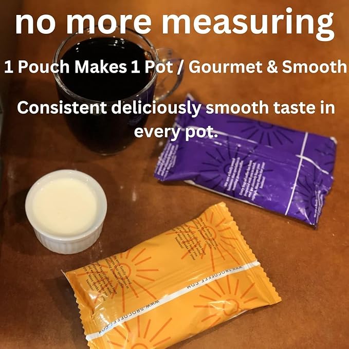 Sarasota Coffee Ground Packets | Gourmet Flavored Medium Roast Grounds Packs | Snickerdoodle Sugar Cookie | Low Acid Mold Free Bulk Individual Pouches for 12 Cup Coffee Maker | 2 oz Bags, 12 Count