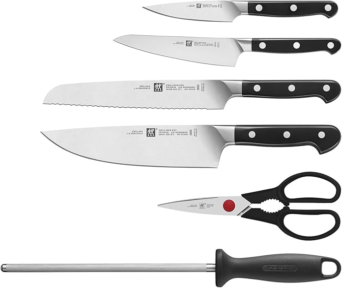 ZWILLING Pro 7-pc Knife Block Set - Rustic White
