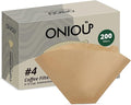 200 Count Coffee Filters #4, ONIOU Number 4 Cone Coffee Paper Filters 8-12 Cup Unbleached, Natural Coffee Filters 4 Cone Paper for Ninja Cuisinart Coffee Makers