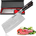 Non-stick Cleaver Knife 7-inch, Chinese Chef's Knife for Kitchen, High Carbon German Stainless Steel Vegetable Chopping Knife, China Chopper | CaiDao, Ergonomic Handle, Gift Boxed (7" Meat Cleaver)