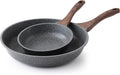 SENSARTE Nonstick Frying Pan Skillets, Swiss Granite Coating Omelette Pans, Healthy Cookware Chef's Pan, Free of Intentionally Added PFOA (8+12.5 Inch)
