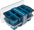 Ice Cube Tray For Freezer, 16 Large 1/2 Cub Cubes, Silicone Ice Trays For Freezer With Lid, Heavy-duty, Sturdy and Easy to Demold, Suitable for whisky, coffee, Herbs, Purees, 2-Pack