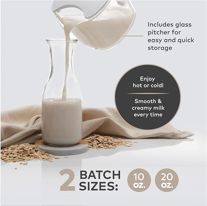 ChefWave Milkmade Non-Dairy Milk Maker (Black/Silver) with Handheld Milk Frother (2 Items)