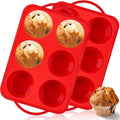 2 Pack Jumbo Muffin Pans with Metal Frame, 6 Cup Large Cupcake Molds with Handles, Silicone Egg Bite Baking Trays, BPA Free & Non-Stick