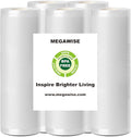 MegaWise 5 Rolls of Vacuum Sealer Machine Bags, 8 inch wide and 21.6 Feet Long for Megawise & other brand vacuum Perfect for Meal Prep and Sous Vide Cooking