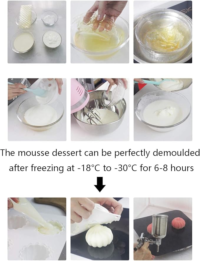 OCPO KITCHEN Cherry Silicone Mold for Baking Mousse Cake, Fruit French Dessert, Pastry, Chocolate, Cupcake, Ice Cream Mould, Cake Decoration Mold, 3D Cherry Shape (8-Cavity)