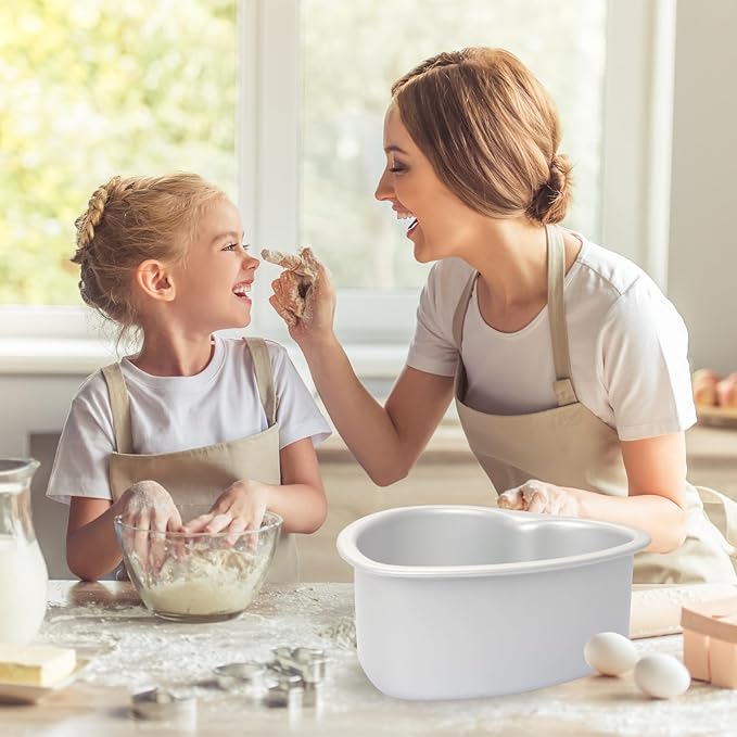 Heart Shaped Cake Pan 6 Inch Aluminum Cake Pans Heart Cake Tin Baking Cake Mold for Valentine's Weddings Birthday Party