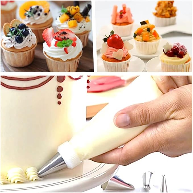 21 Inch Icing Piping Bags,100 Pcs Durable Anti-rupture Frosting Piping Bags Disposable for Wedding Cake Birthday Party Dessert Cookie Biscuit Cupcake Decorating